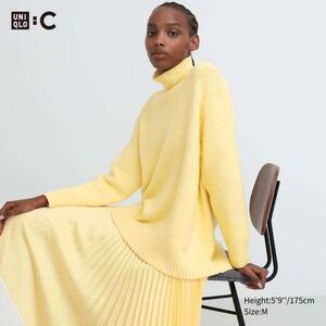 Uniqlo Claire Waight Keller Oversized turtleneck sweater in Butter yellow